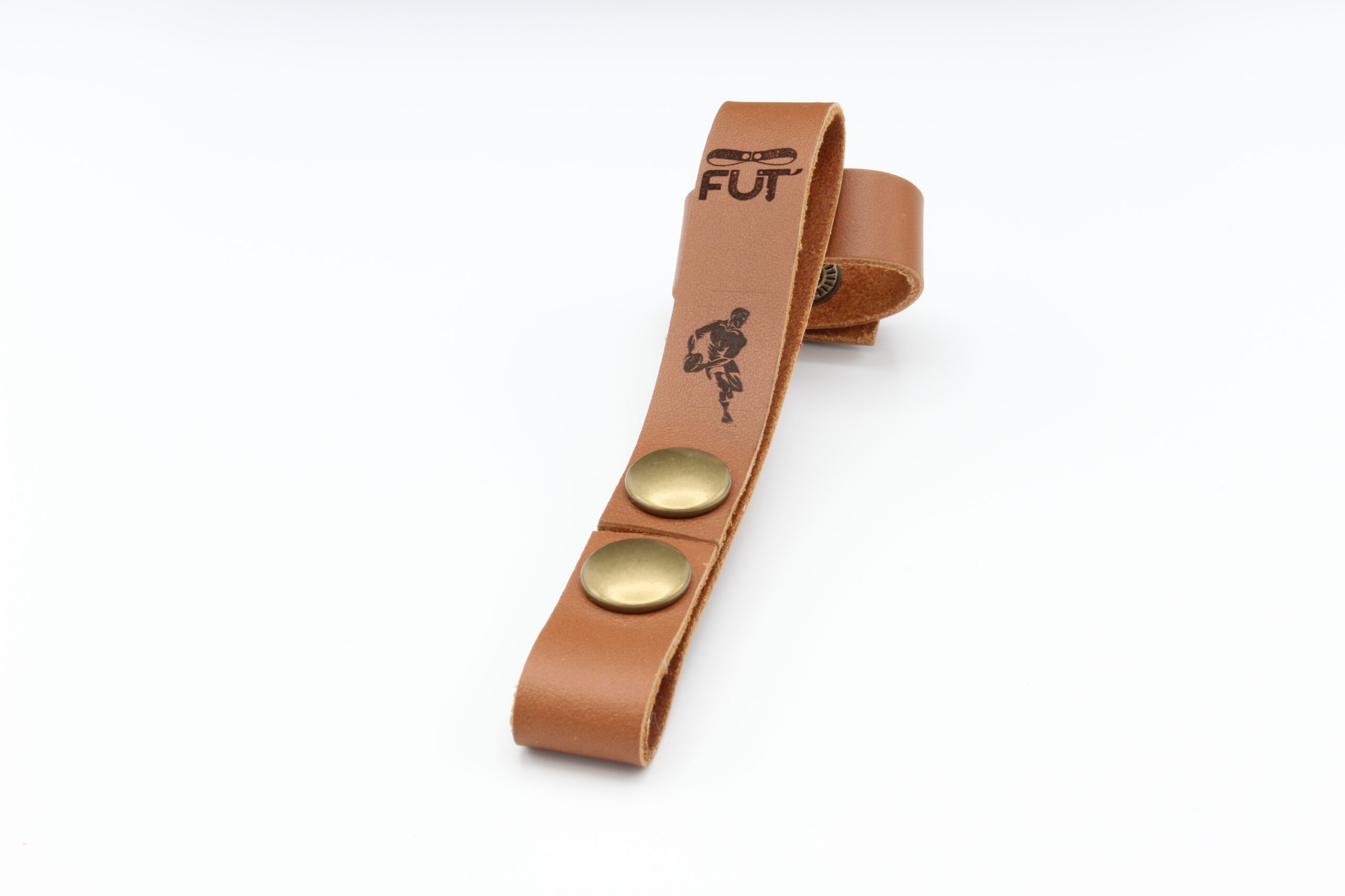 attaches porte cles cuir vachette marron rugbyman (2)